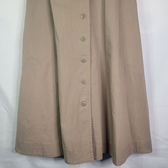 Peter Nygard Sleeveless Tan Button-Up Dress - Picture 3 of 15